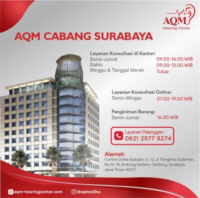 Pusat Alat Bantu Dengar Surabaya AQM Hearing Center menyediakan ABD terbaik dengan teknologi terbaru. Tersedia berbagai variasi ABD digital, beberapa dilengkapi dengan fitur rechargeable yang lebih praktis dan hemat.